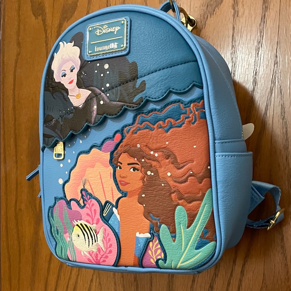 DISNEY X LOUNGEFLY NWT Live-Action Little Mermaid Ariel Mermaid Backpack Bag - Picture 11 of 12